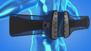TREK HEALTHY Cross-Pull Platinum Core and Back Support product animation showing how to wear and customize support